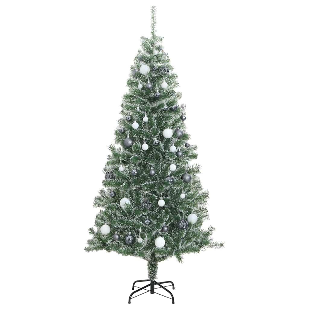 Umělý Vánoční Stromek S 300 Led A Sadou Koulí Zasněžený 240 Cm
