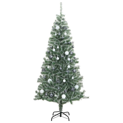 Umělý Vánoční Stromek S 300 Led A Sadou Koulí Zasněžený 240 Cm