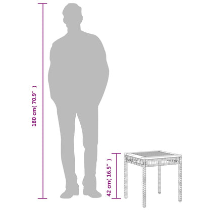Zahradní Stolek Mix Béžové 38X38X42 Cm Polyratan Akáciové Dřevo