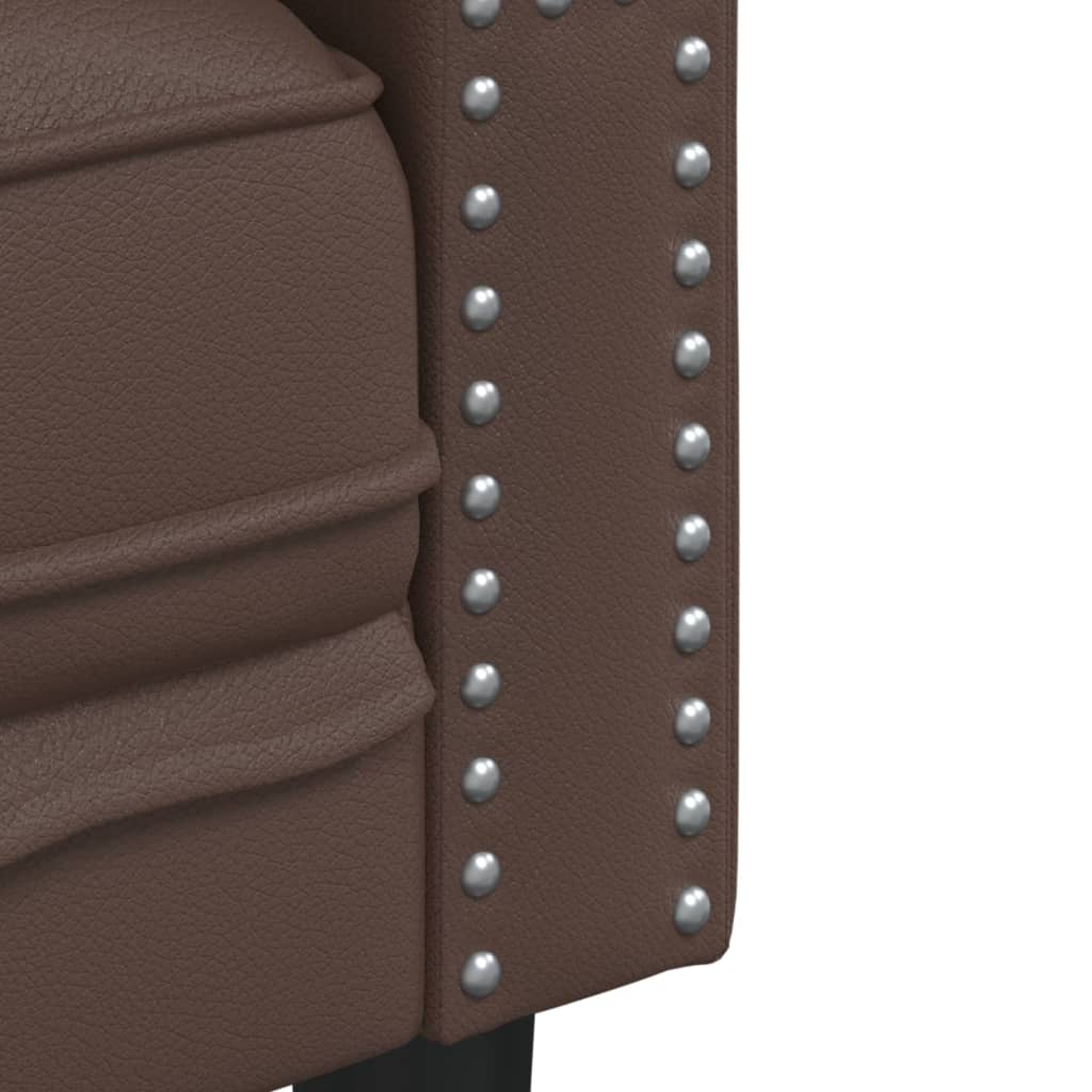 3Dílná Sedací Souprava Chesterfield Hnědá Umělá Kůže