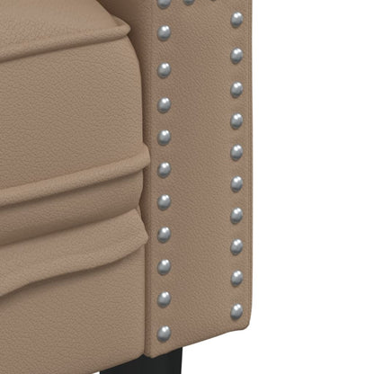 2Dílná Sedací Souprava Chesterfield Cappuccino Umělá Kůže