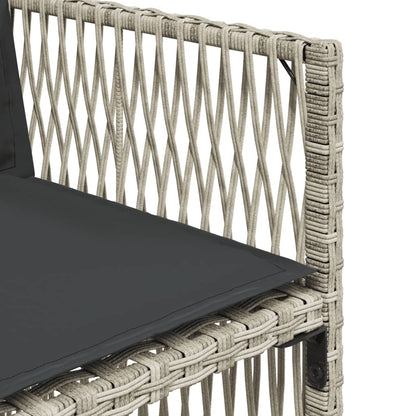 5Dílný Zahradní Jídelní Set S Poduškami Světle Šedý Polyratan