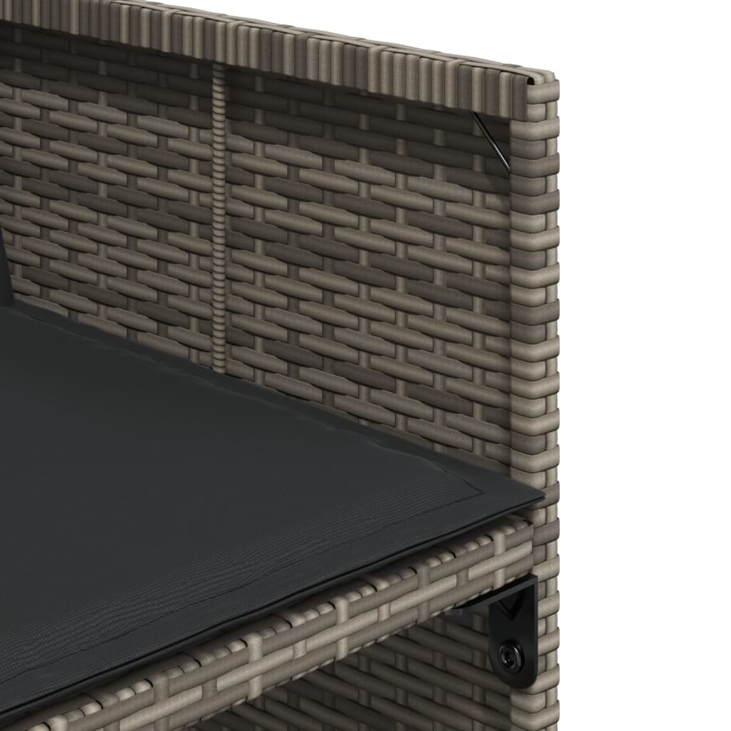 13Dílný Zahradní Jídelní Set S Poduškami Šedý Polyratan