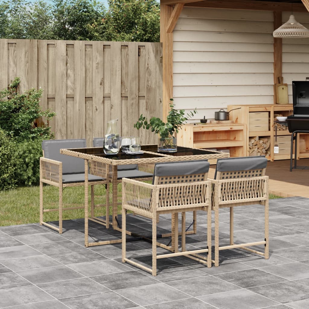11Dílný Zahradní Jídelní Set S Poduškami Černý Polyratan