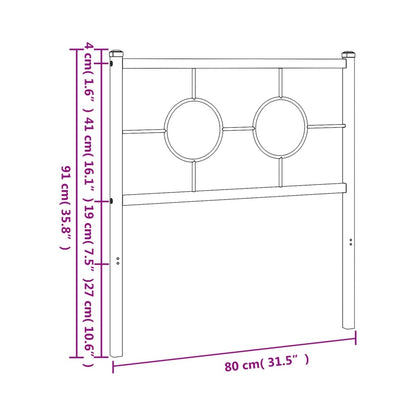 Kovové Čelo Postele Černé