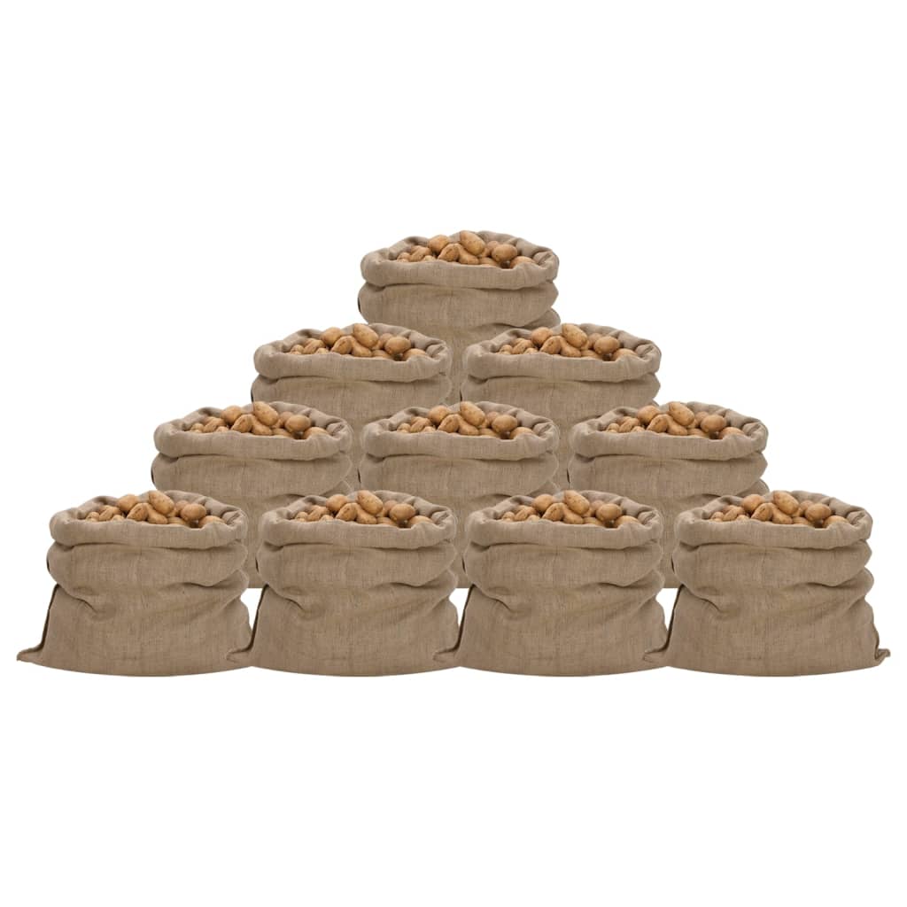 Jutové Pytle 10 Ks 100% Juta 340 G/M²