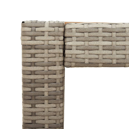 Zahradní Stůl S Dřevěnou Deskou Šedý Polyratan