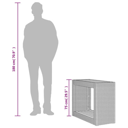 Zahradní Stůl S Dřevěnou Deskou Šedý Polyratan