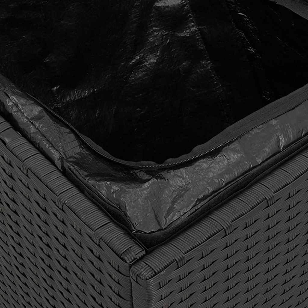 Cushion Box S Úložištěm Černá 50 X 50 X 50 Cm Polyratan