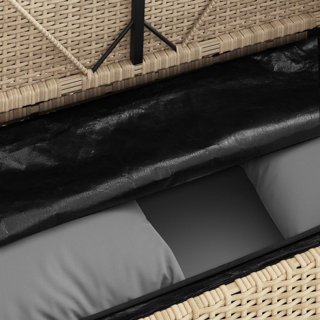 Zahradní Lavice S Poduškami Béžová Polyratan