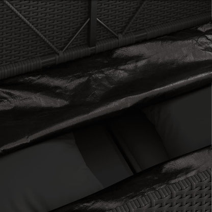 Zahradní Lavice S Poduškami Černá Polyratan