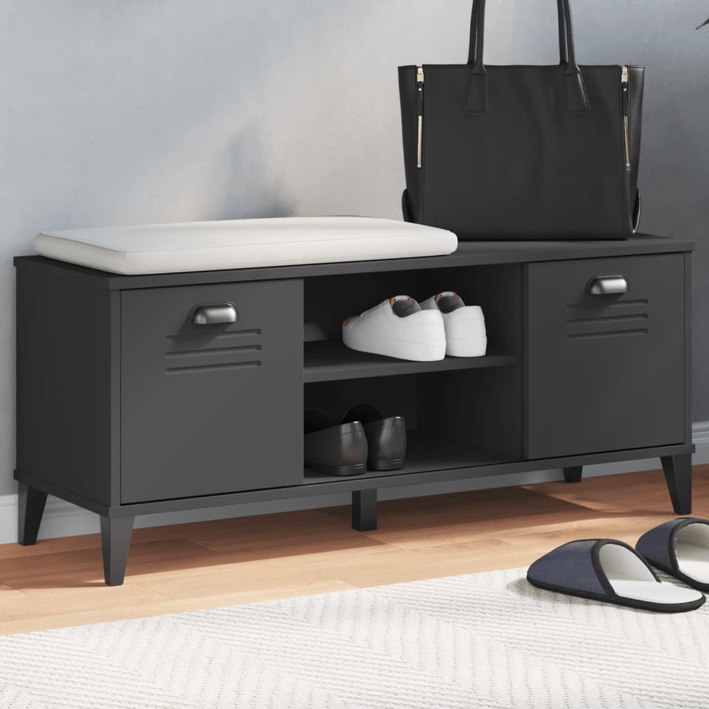Lavice S Botníkem Viken Antracitově Šedá 106X35X45 Cm Kompozit