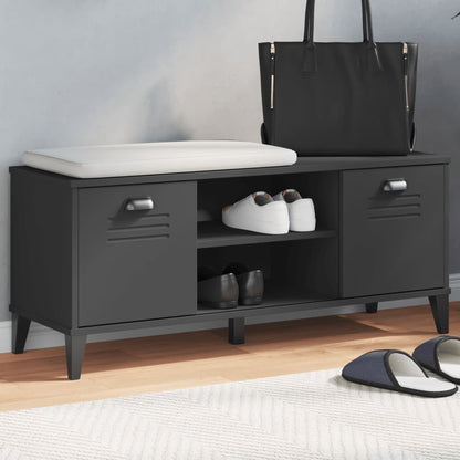 Lavice S Botníkem Viken Antracitově Šedá 106X35X45 Cm Kompozit