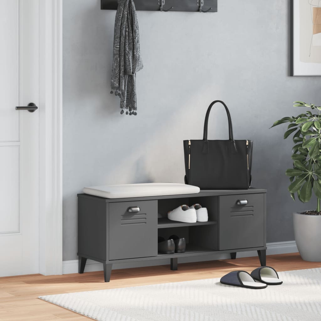 Lavice S Botníkem Viken Antracitově Šedá 106X35X45 Cm Kompozit