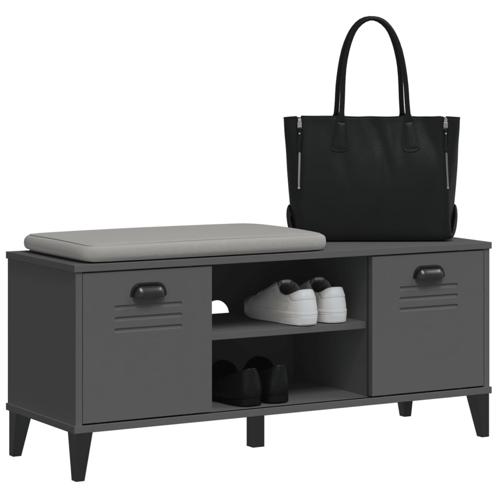 Lavice S Botníkem Viken Antracitově Šedá 106X35X45 Cm Kompozit
