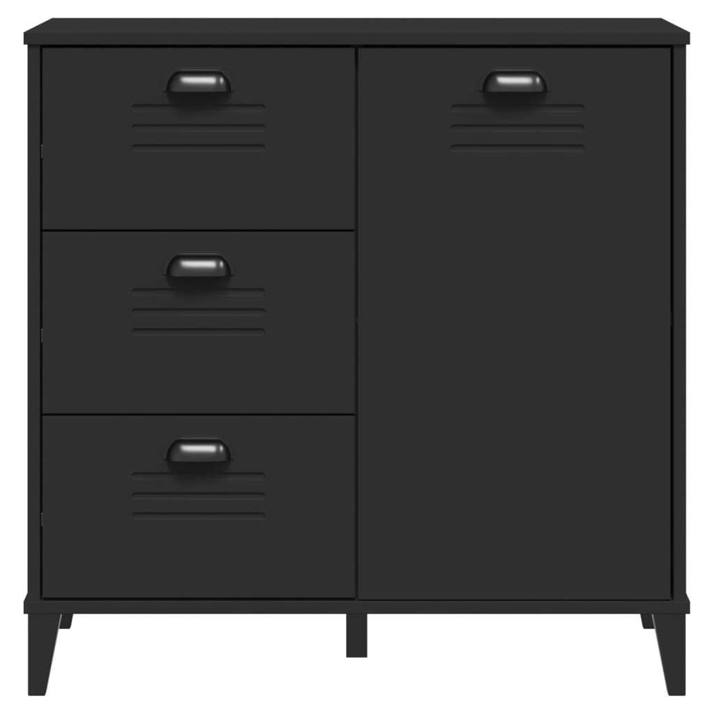 Příborník Viken Černý 80 X 40 X 80 Cm Kompozitní Dřevo