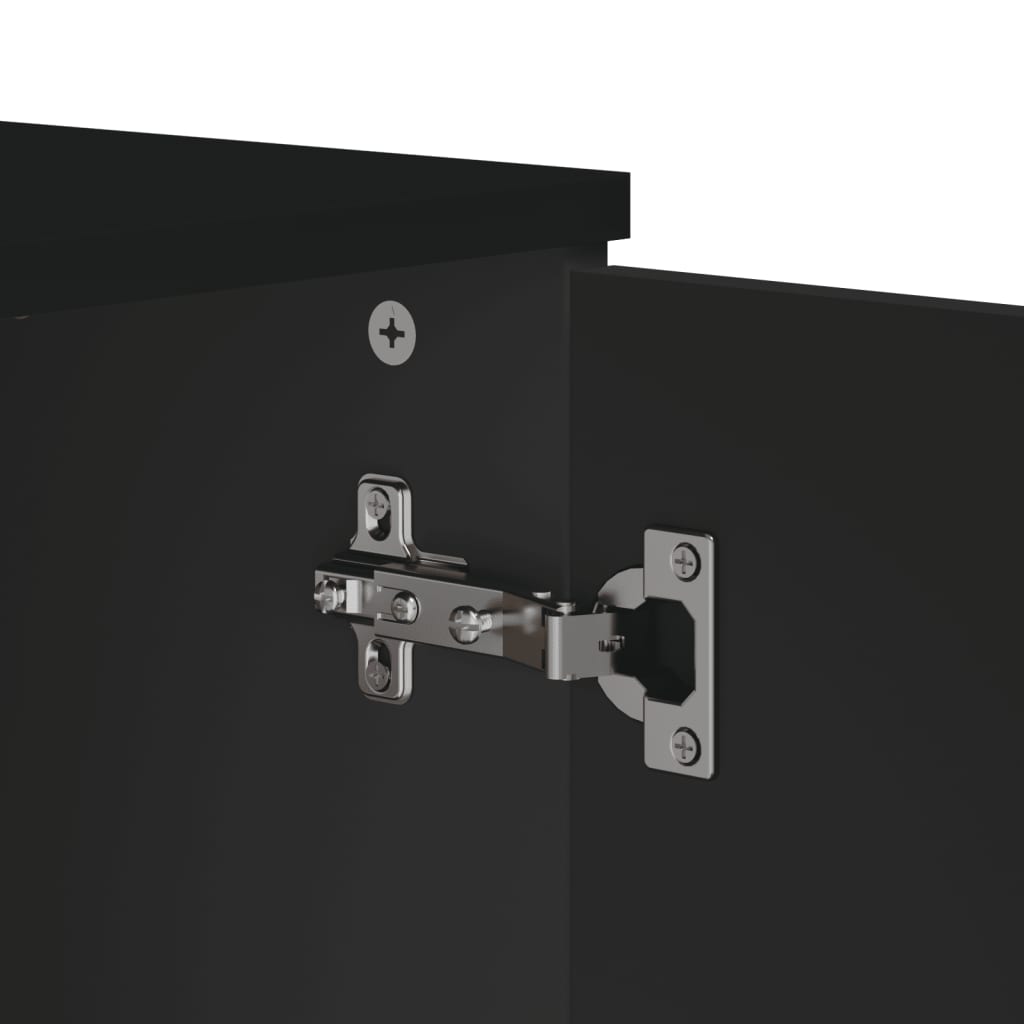 Příborník Viken Černý 80 X 40 X 80 Cm Kompozitní Dřevo