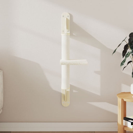 Nástěnné Škrabadlo Pro Kočky Se Sloupkem Krémové 85,5 Cm