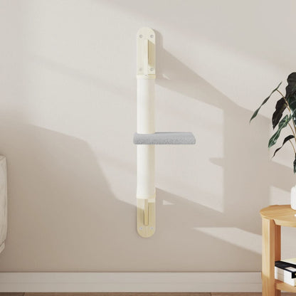 Nástěnné Škrabadlo Pro Kočky Se Sloupkem Krémové 85,5 Cm