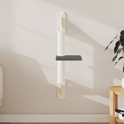 Nástěnné Škrabadlo Pro Kočky Se Sloupkem Krémové 85,5 Cm