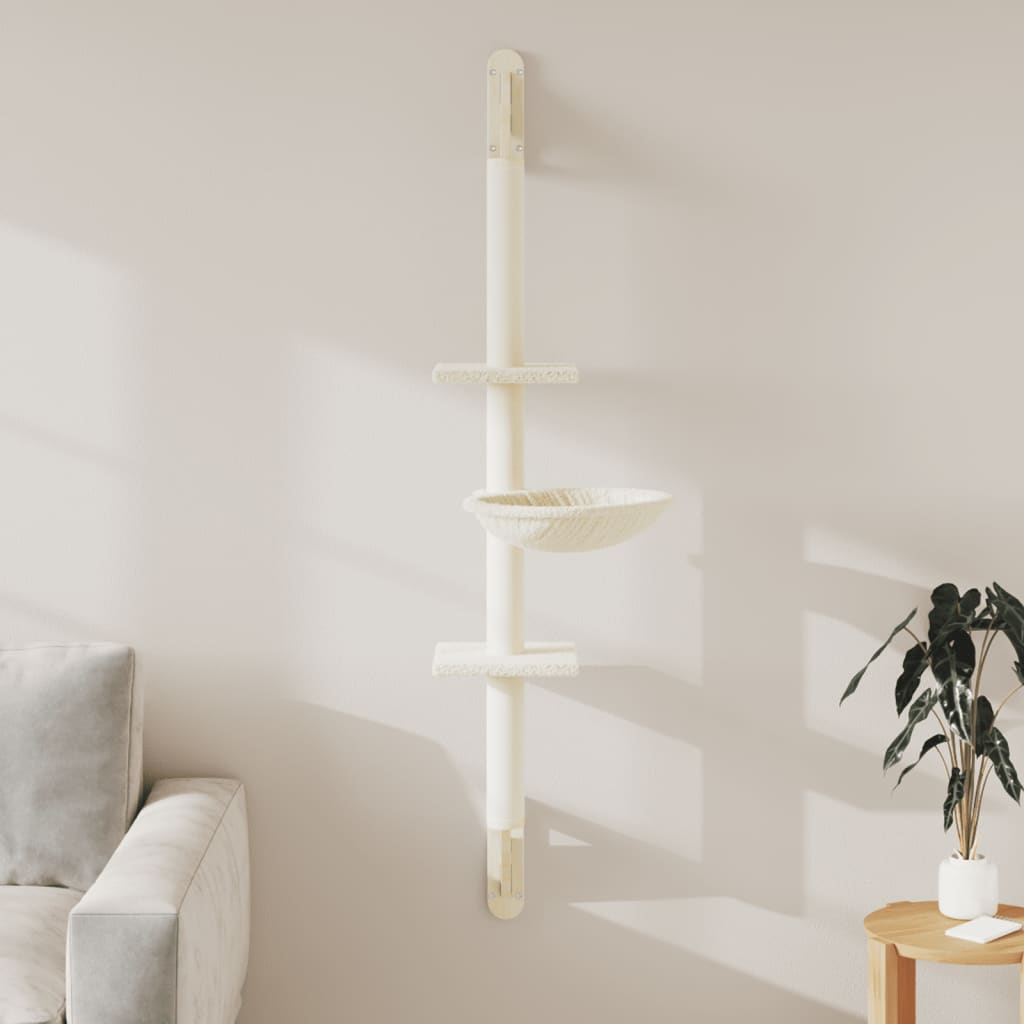 Nástěnné Škrabadlo Pro Kočky Se Sloupkem Tmavě Šedé 142,5 Cm