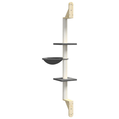 Nástěnné Škrabadlo Pro Kočky Se Sloupkem Tmavě Šedé 142,5 Cm