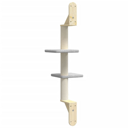 Nástěnné Škrabadlo Pro Kočky Se Sloupkem Světle Šedé 108 Cm