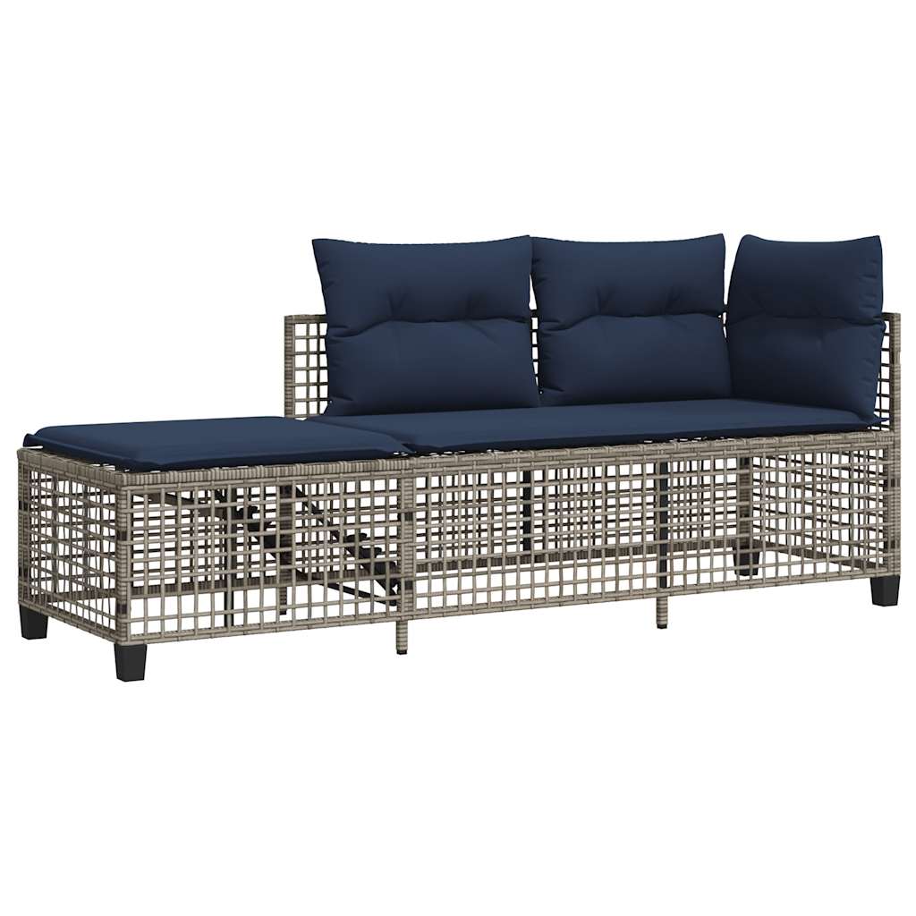 3Dílná Rohová Zahradní Sedací Souprava S Polštáři Šedá Polyratan