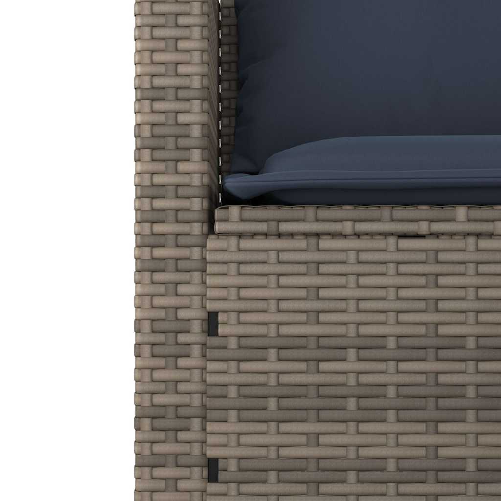 3Dílná Zahradní Sedací Souprava S Polštáři Šedá Polyratan