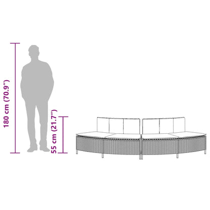 Lavice K Vířivce S Poduškami 2 Ks Šedé Polyratan