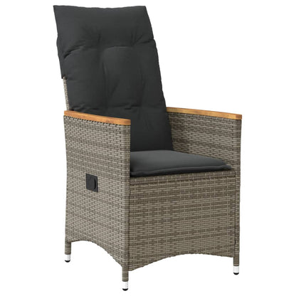 3Dílný Bistro Set S Poduškami Šedý Polyratan Šedá