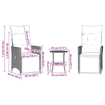 3Dílný Bistro Set S Poduškami Béžový Béžová A Krémová