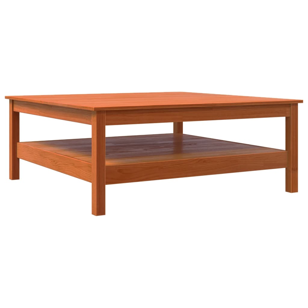 Konferenční Stolek Voskově Hnědý 100X100X40 Cm Masivní Borovice
