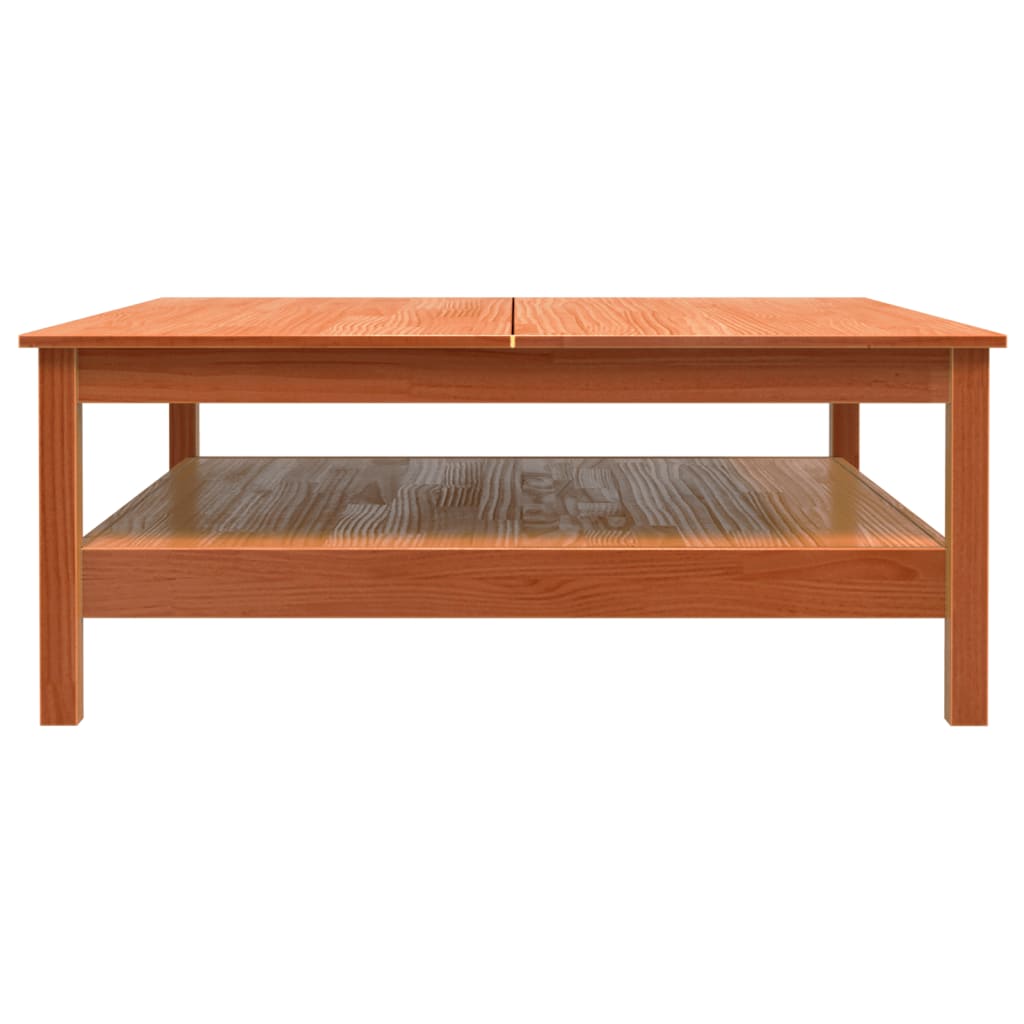 Konferenční Stolek Voskově Hnědý 100X100X40 Cm Masivní Borovice