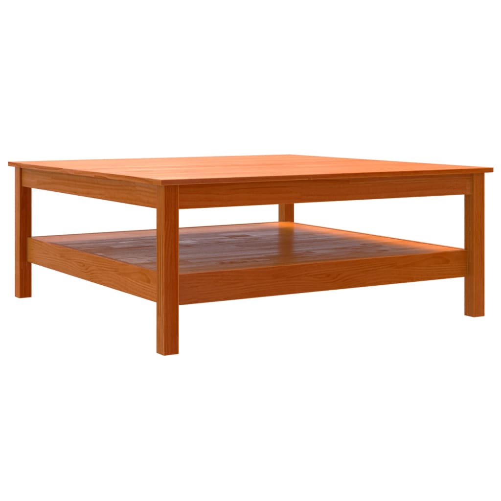 Konferenční Stolek Voskově Hnědý 100X100X40 Cm Masivní Borovice