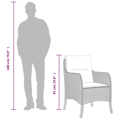 7Dílný Zahradní Jídelní Set S Poduškami Béžový Polyratan