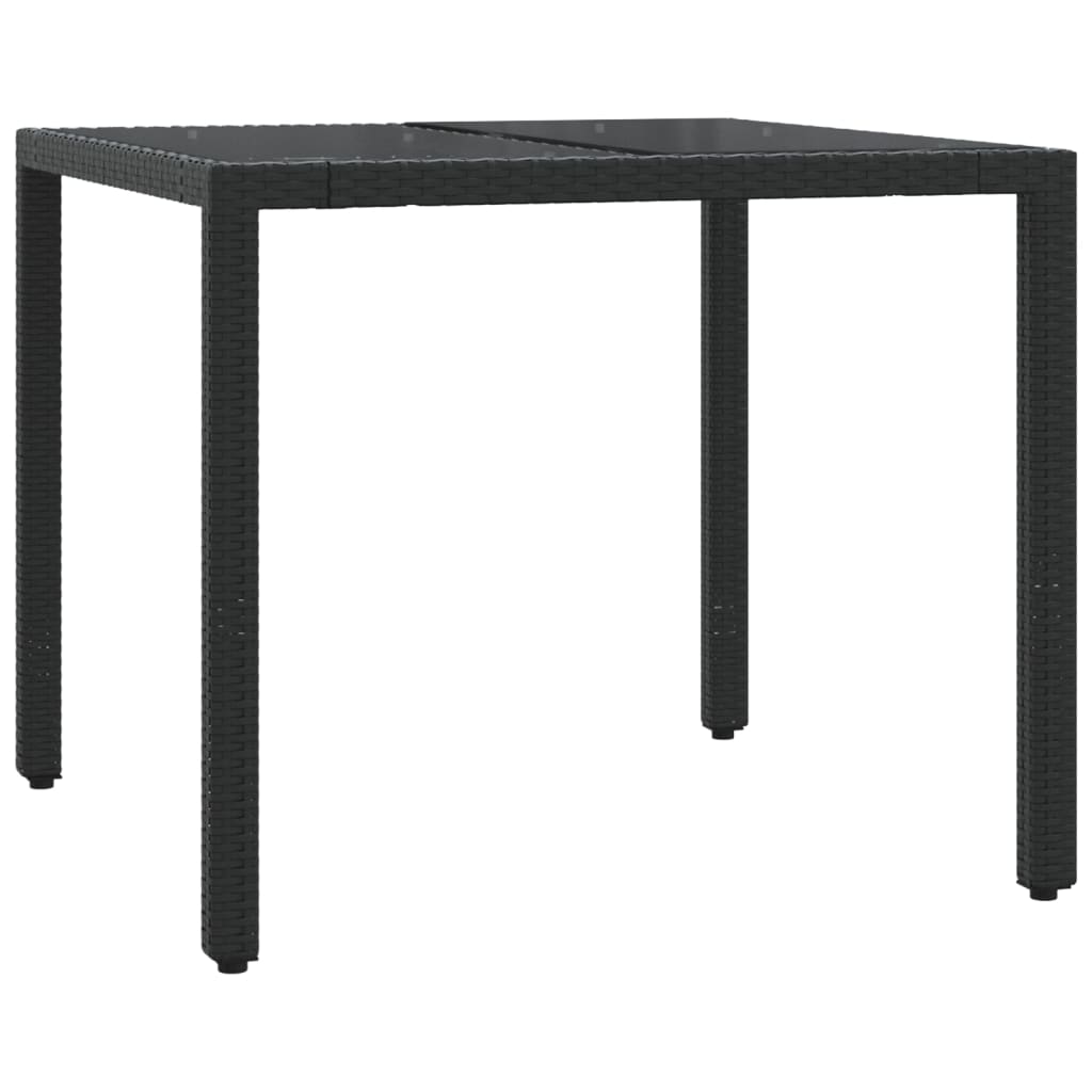3Dílný Bistro Set S Poduškami Černý Polyratan