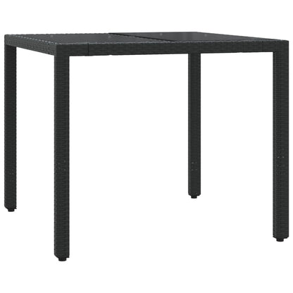 3Dílný Bistro Set S Poduškami Černý Polyratan