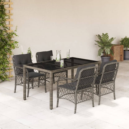 3Dílný Bistro Set S Poduškami Černý Polyratan