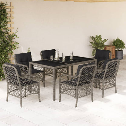 3Dílný Bistro Set S Poduškami Černý Polyratan