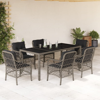 3Dílný Bistro Set S Poduškami Černý Polyratan