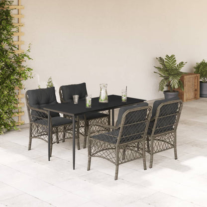 7Dílný Zahradní Jídelní Set S Poduškami Šedý Polyratan