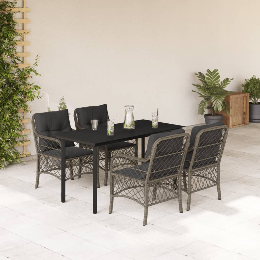 7Dílný Zahradní Jídelní Set S Poduškami Šedý Polyratan
