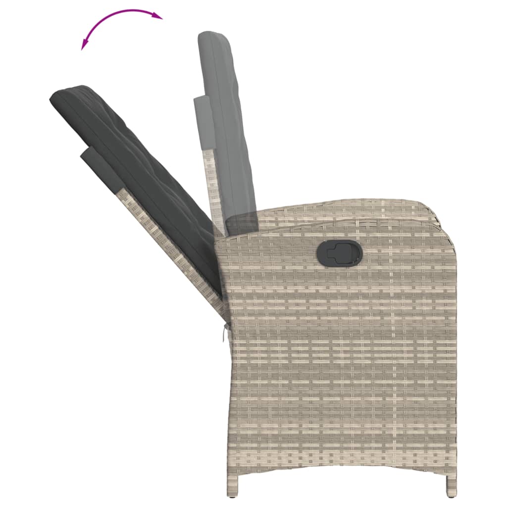 5Dílný Zahradní Jídelní Set S Poduškami Světle Šedý Polyratan