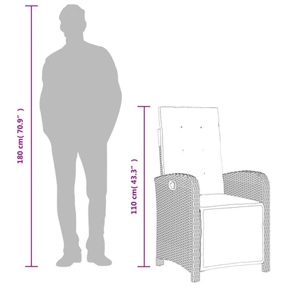 7Dílný Zahradní Jídelní Set S Poduškami Světle Šedý Polyratan