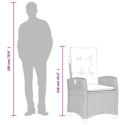 7Dílný Zahradní Jídelní Set S Poduškami Šedý Polyratan
