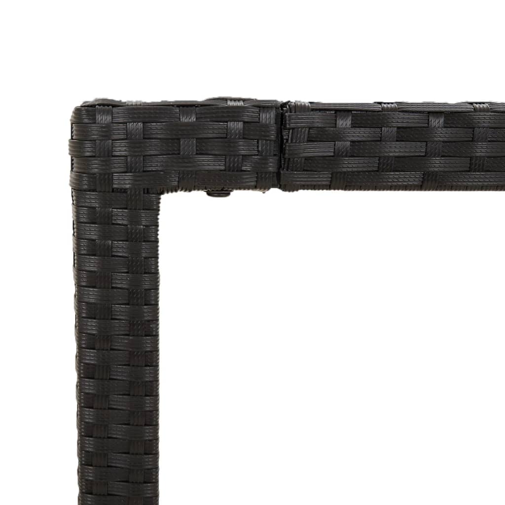 5Dílný Zahradní Jídelní Set S Poduškami Černý Polyratan
