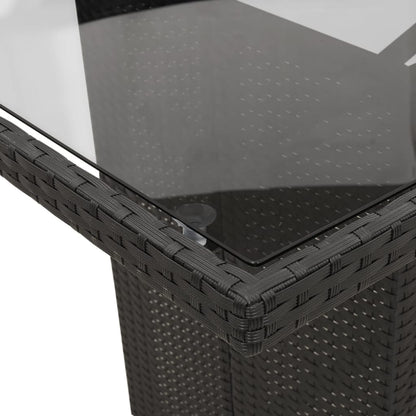 9Dílný Zahradní Jídelní Set S Poduškami Černý Polyratan