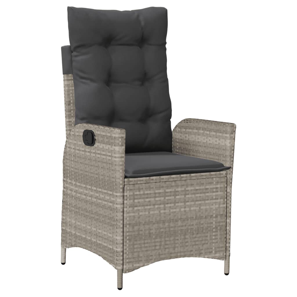 9Dílný Zahradní Jídelní Set S Poduškami Světle Šedý Polyratan