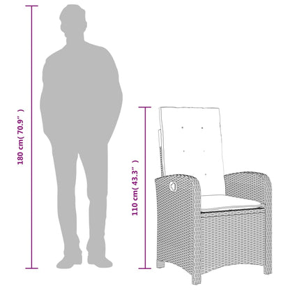 9Dílný Zahradní Jídelní Set S Poduškami Hnědý Polyratan